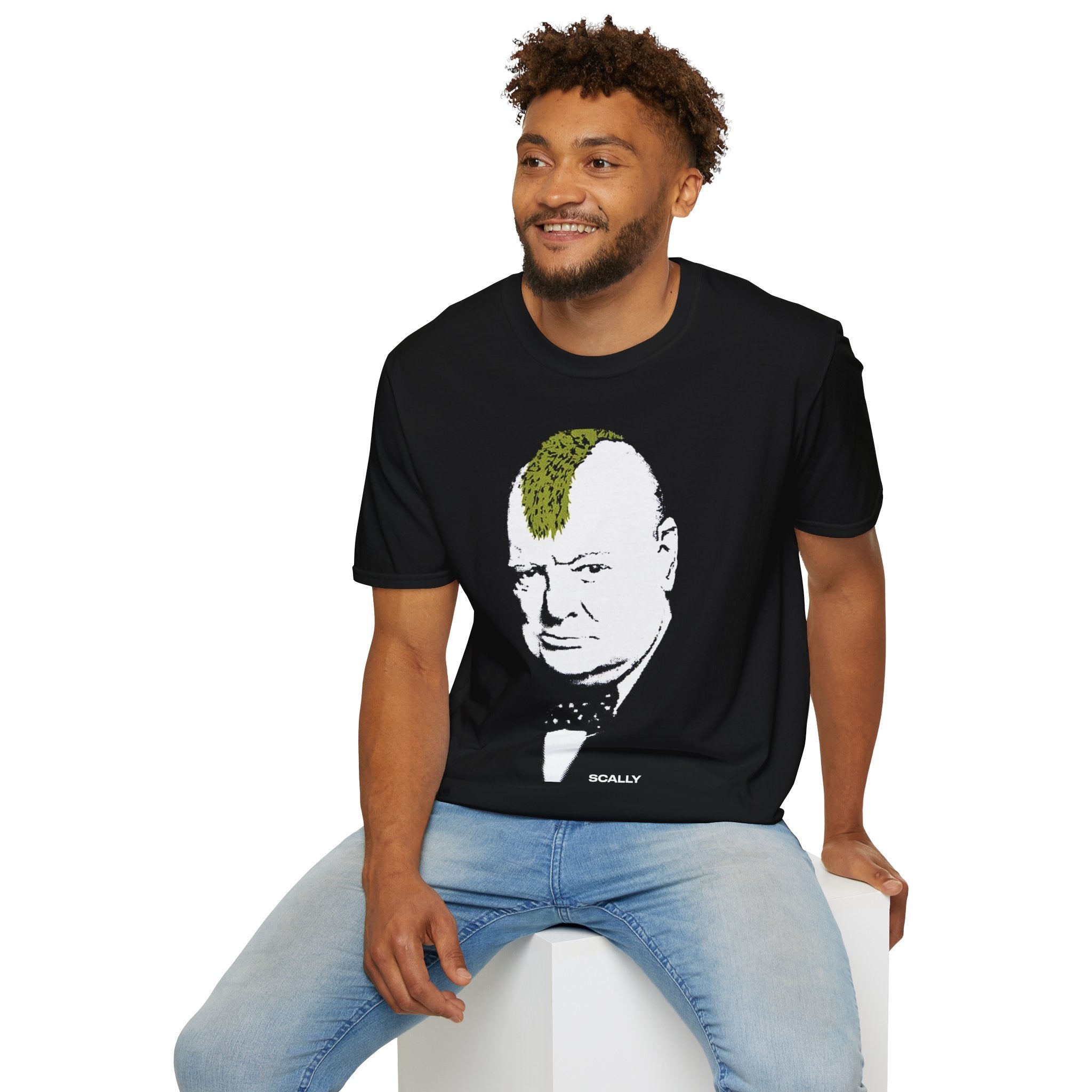 Scally Churchill Punk Banksy T-Shirt | Punk Street Art Inspired Tee | Rebel Graphic Shirt | Scallywag Swag