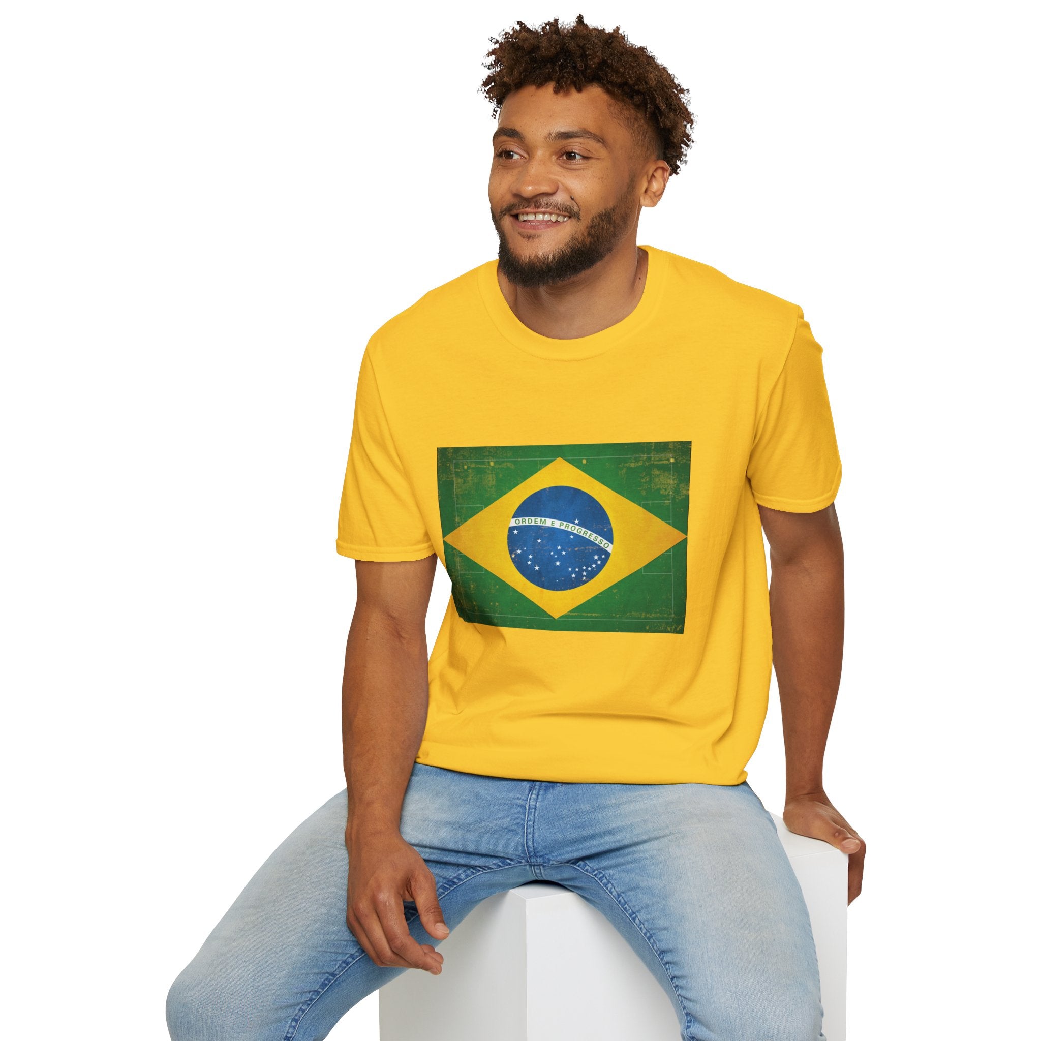 Brazil Flag Soccer Field WC 26 T-Shirt | Brazil Football Tee | Retro Brazil Soccer Fan Shirt | Seleção Inspired Apparel | Scallywag Swag