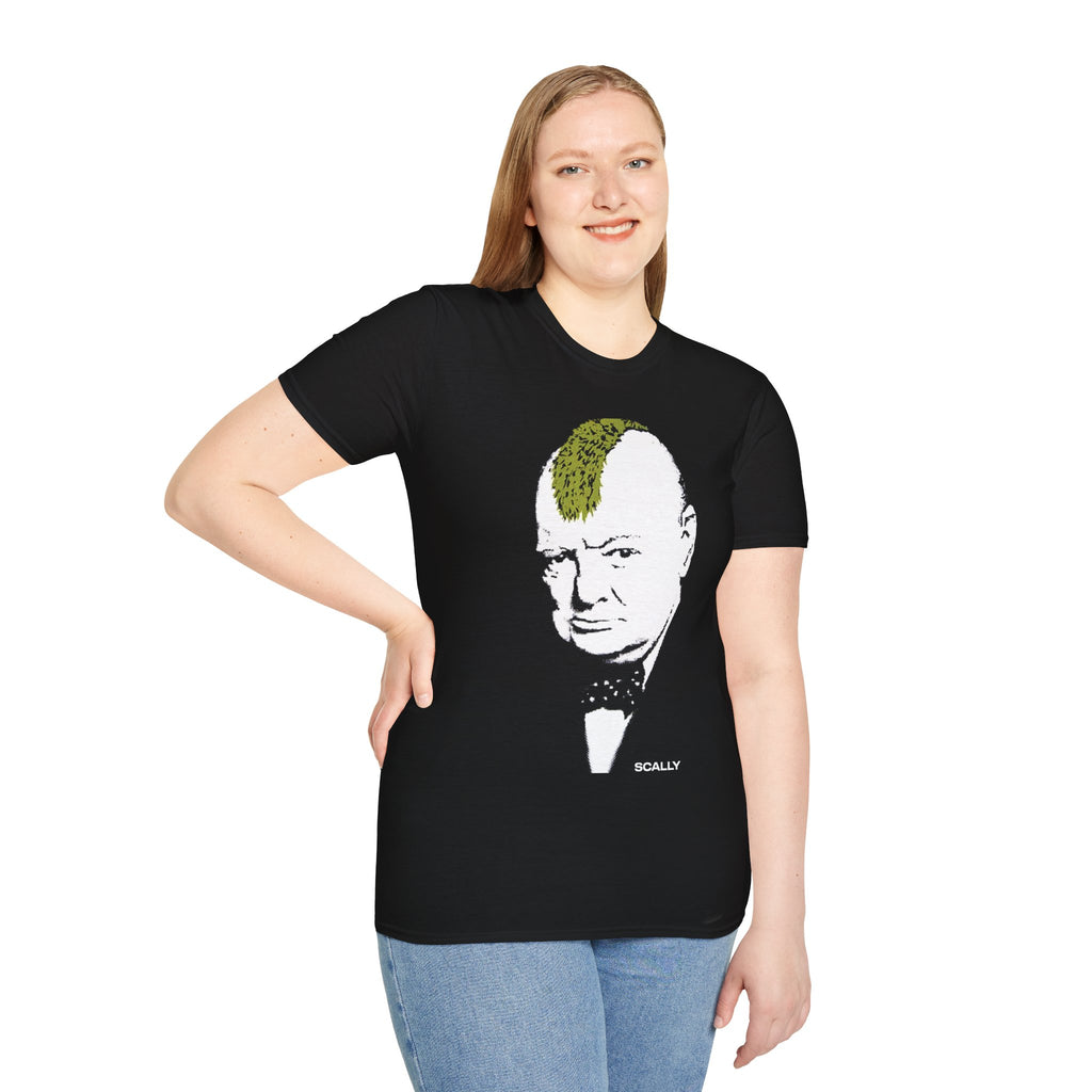 Scally Churchill Punk Banksy T-Shirt | Punk Street Art Inspired Tee | Rebel Graphic Shirt | Scallywag Swag
