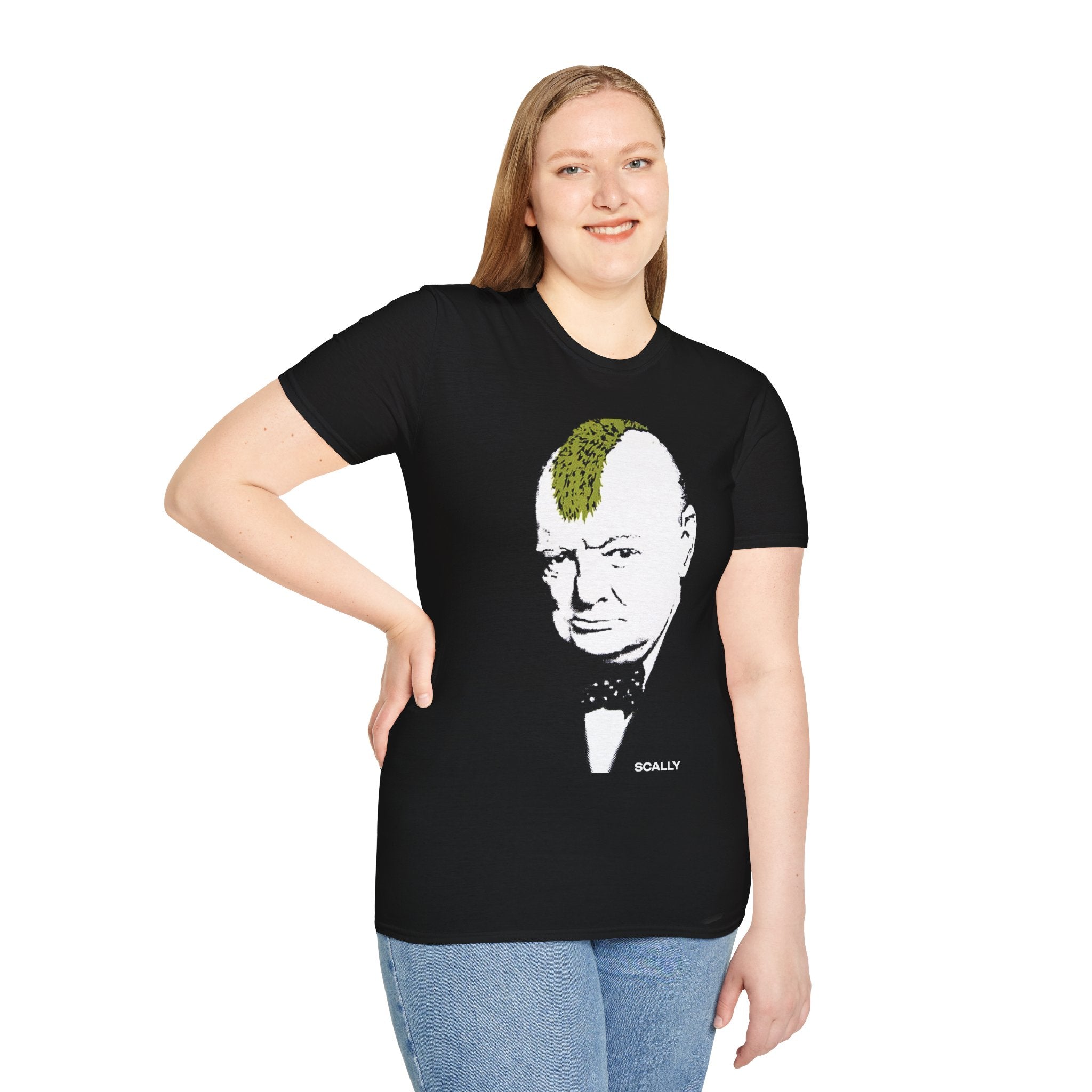 Scally Churchill Punk Banksy T-Shirt | Punk Street Art Inspired Tee | Rebel Graphic Shirt | Scallywag Swag