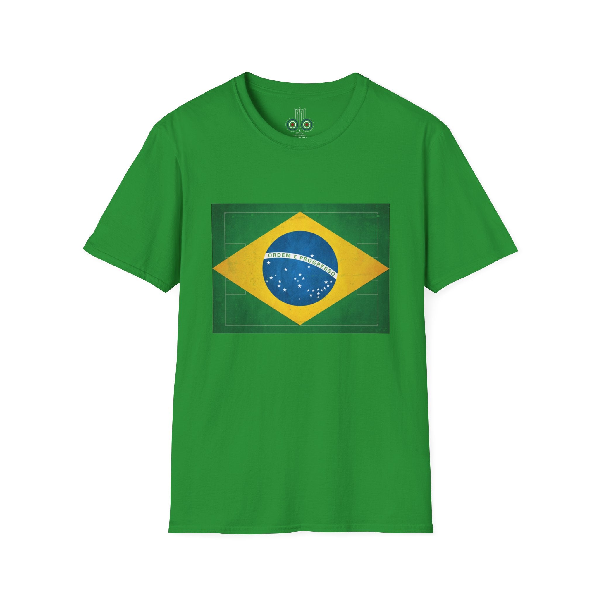 Brazil Flag Soccer Field WC 26 T-Shirt | Brazil Football Tee | Retro Brazil Soccer Fan Shirt | Seleção Inspired Apparel | Scallywag Swag