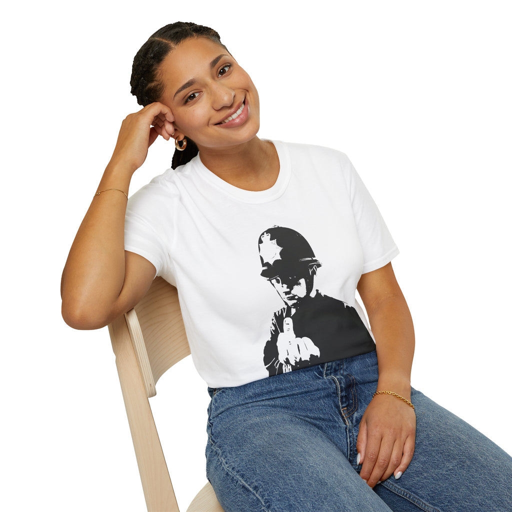 Scally Cop Banksy II T-Shirt | Punk Street Art Graphic Tee | Rebel Police Art Inspired Shirt | Scallywag Swag