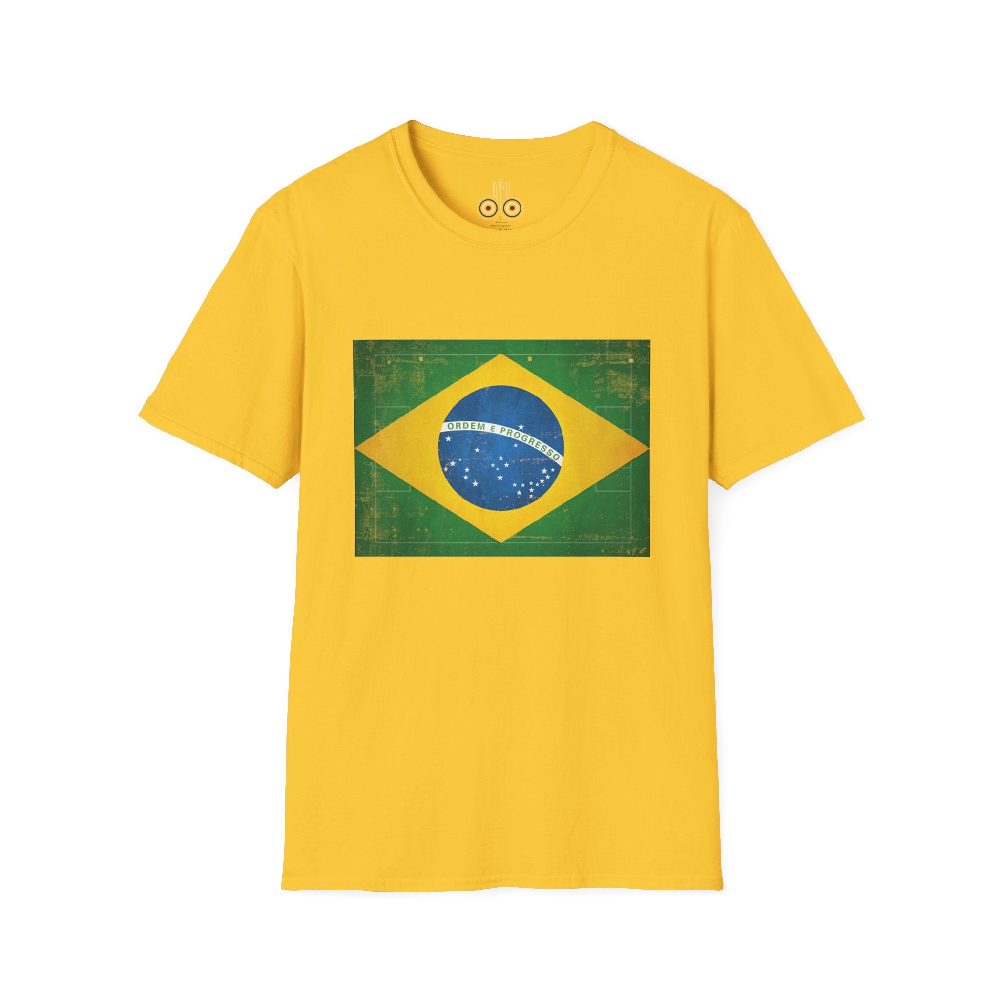 Brazil Flag Soccer Field WC 26 T-Shirt | Brazil Football Tee | Retro Brazil Soccer Fan Shirt | Seleção Inspired Apparel | Scallywag Swag