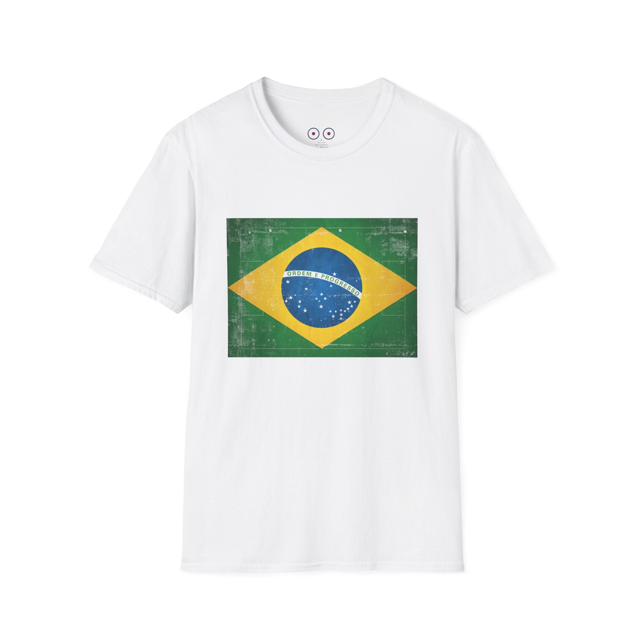 Brazil Flag Soccer Field WC 26 T-Shirt | Brazil Football Tee | Retro Brazil Soccer Fan Shirt | Seleção Inspired Apparel | Scallywag Swag