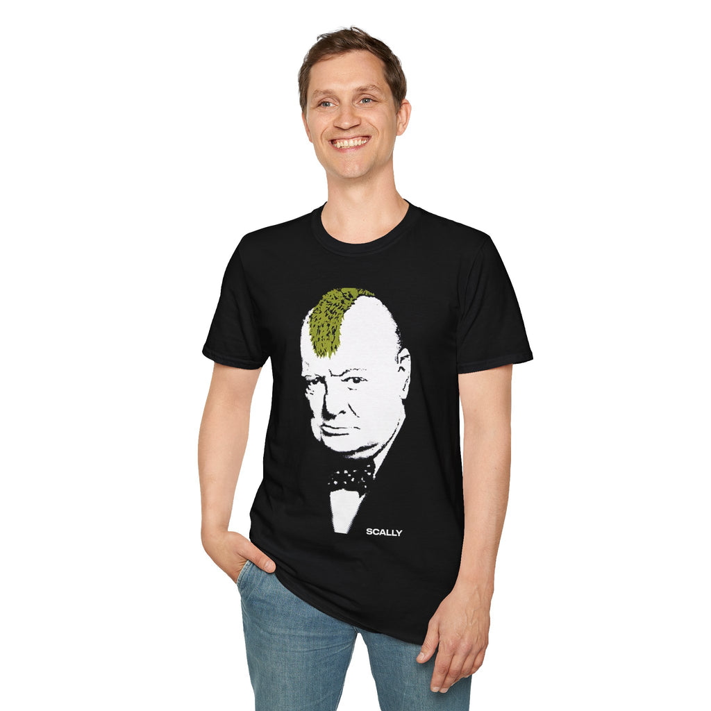 Scally Churchill Punk Banksy T-Shirt | Punk Street Art Inspired Tee | Rebel Graphic Shirt | Scallywag Swag