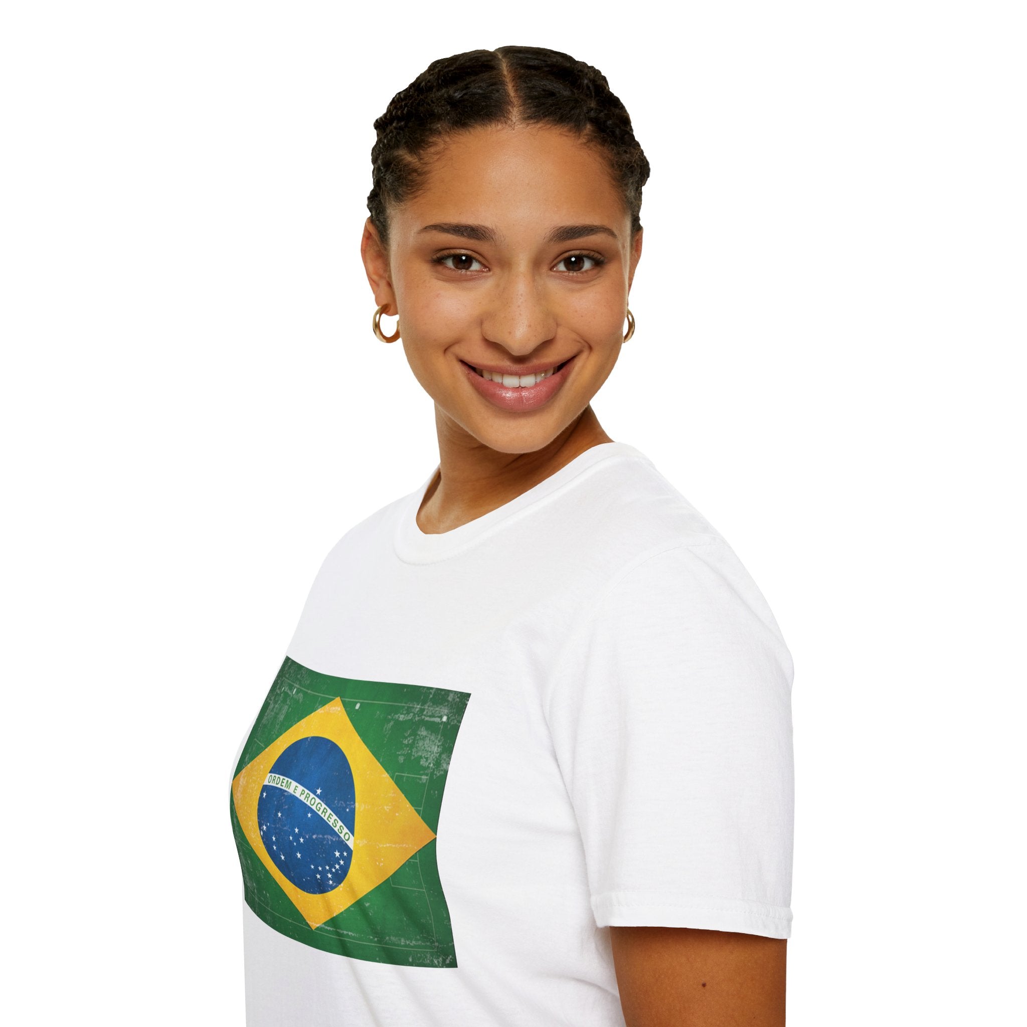 Brazil Flag Soccer Field WC 26 T-Shirt | Brazil Football Tee | Retro Brazil Soccer Fan Shirt | Seleção Inspired Apparel | Scallywag Swag