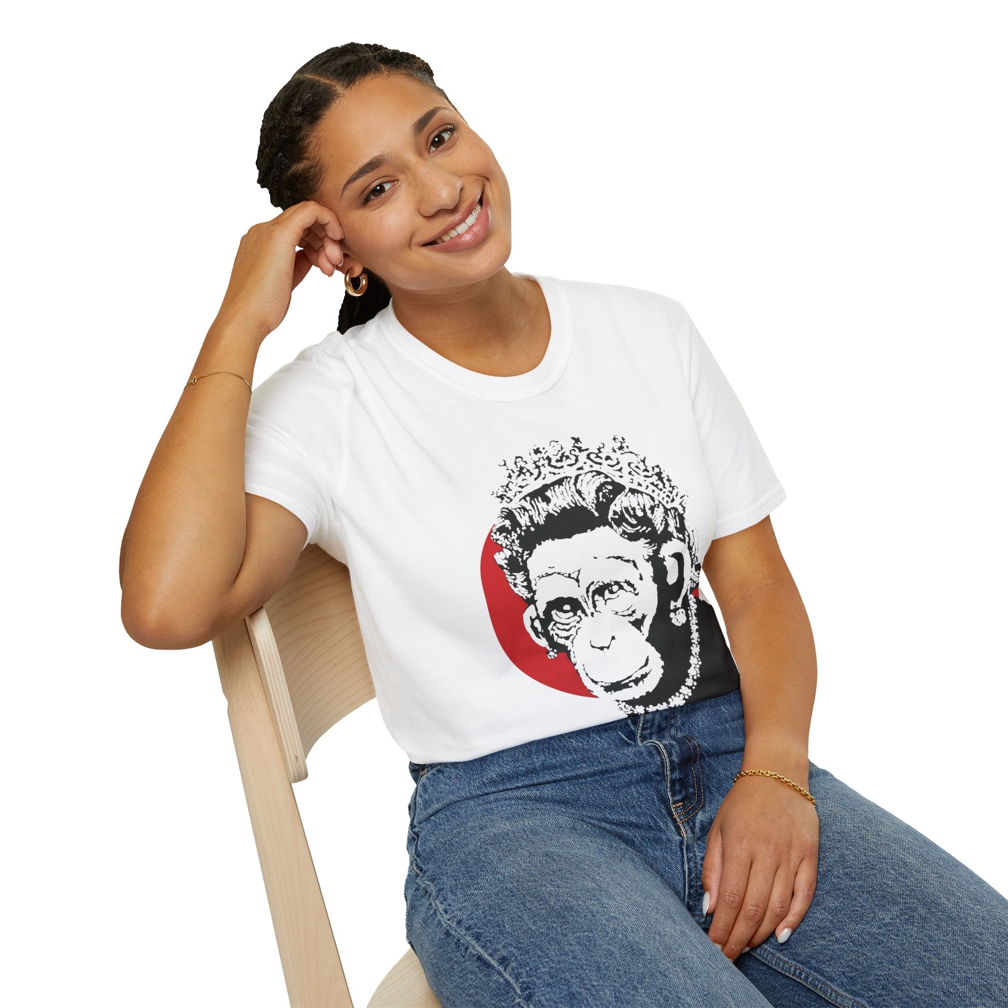 Scally Monkey Queen Banksy T-Shirt | Punk Street Art Graphic Tee | Rebel Monkey Streetwear | Scallywag Swag