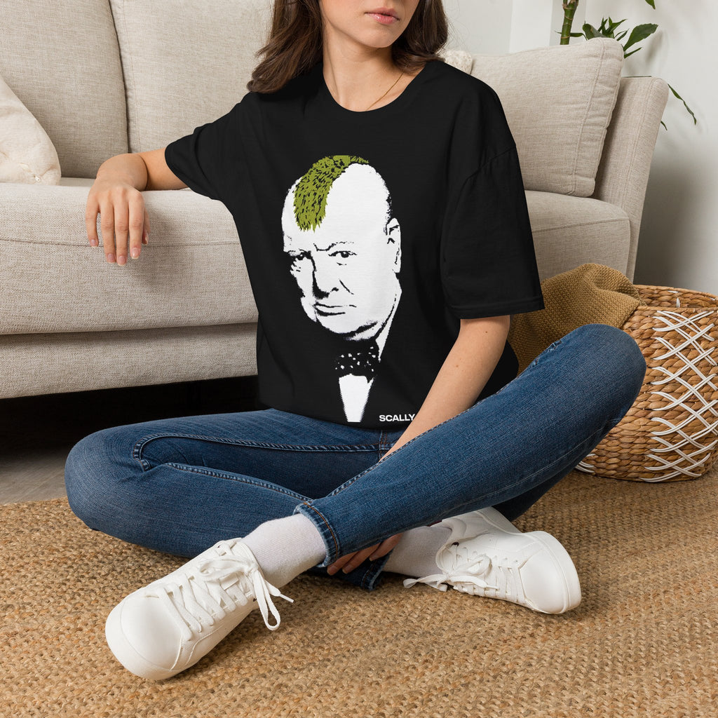 Scally Churchill Punk Banksy T-Shirt | Punk Street Art Inspired Tee | Rebel Graphic Shirt | Scallywag Swag