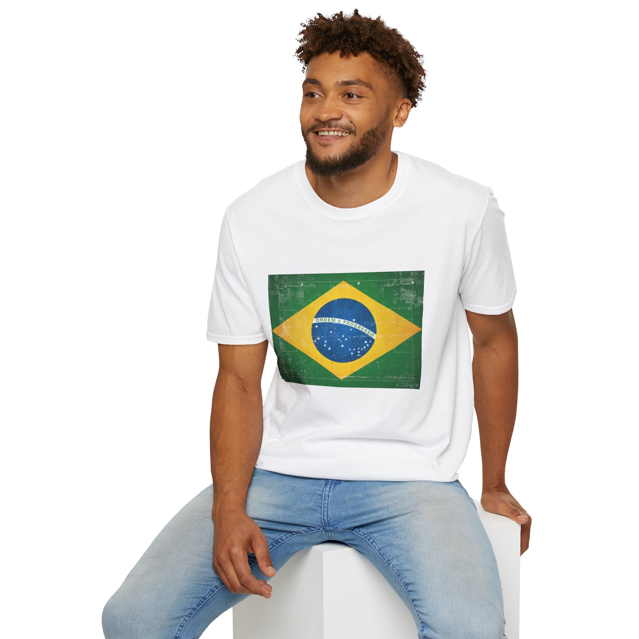 Brazil Flag Soccer Field WC 26 T-Shirt | Brazil Football Tee | Retro Brazil Soccer Fan Shirt | Seleção Inspired Apparel | Scallywag Swag