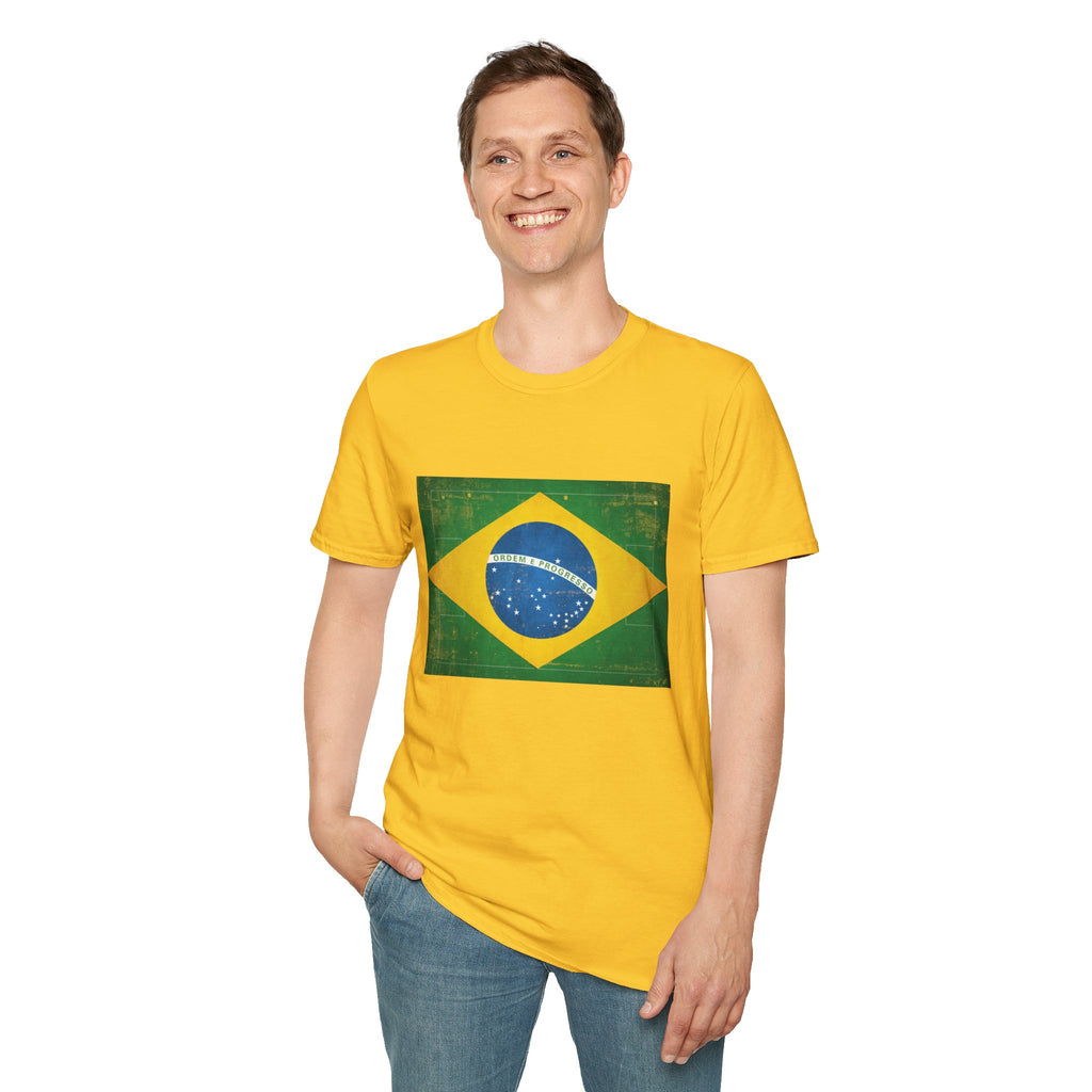 Brazil Flag Soccer Field WC 26 T-Shirt | Brazil Football Tee | Retro Brazil Soccer Fan Shirt | Seleção Inspired Apparel | Scallywag Swag