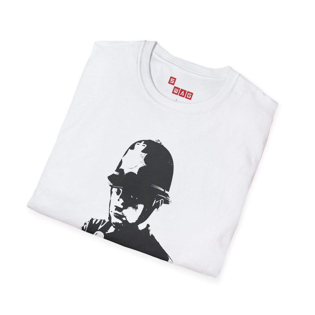 Scally Cop Banksy II T-Shirt | Punk Street Art Graphic Tee | Rebel Police Art Inspired Shirt | Scallywag Swag